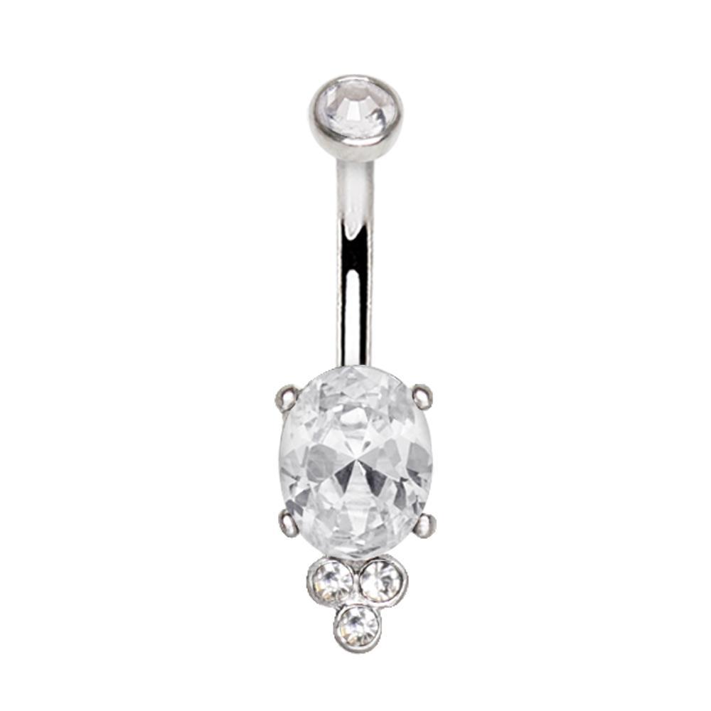 Clear CZ Victorian Navel Ring