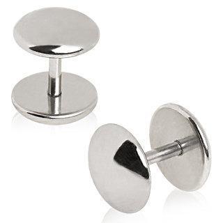316L Surgical Steel Convex Disc Fake Plug - 1 Piece