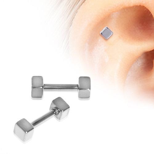 Cubed Cartilage Barbell Earring - 1 Piece