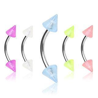 Curved Barbell Glow in the Dark Spikes