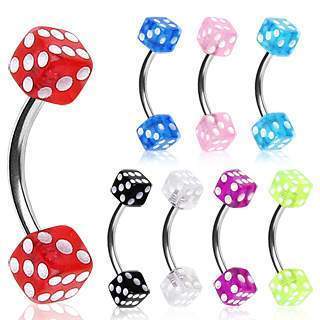Curved Barbell UV Coated Acrylic Dice Ball