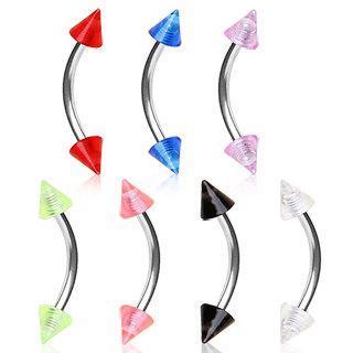 Curved Barbell UV Coated Acrylic Spikes
