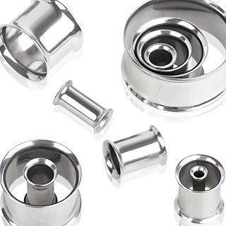 Tunnels - Double Flare 316L Surgical Steel Double Flared Tunnel Plug Up to 2inch - 1 Piece -Rebel Bod-RebelBod