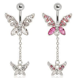 Double-Tier Butterfly Navel Ring