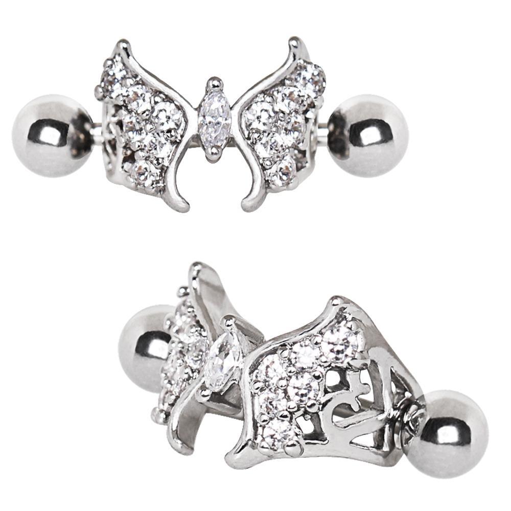 Fancy Jeweled Butterfly Ear Cuff Cartilage Cuff Earring - 1 Piece