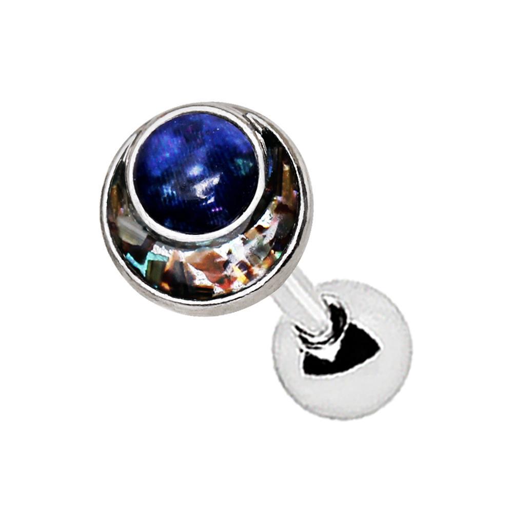 Galaxy Abalone Inlay Cartilage Barbell Earring - 1 Piece