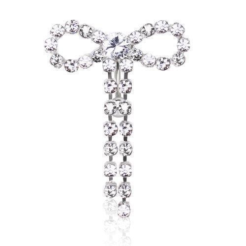 Belly Ring - Reverse 316L Surgical Steel Gemmed Ribbon Navel Ring -Rebel Bod-RebelBod