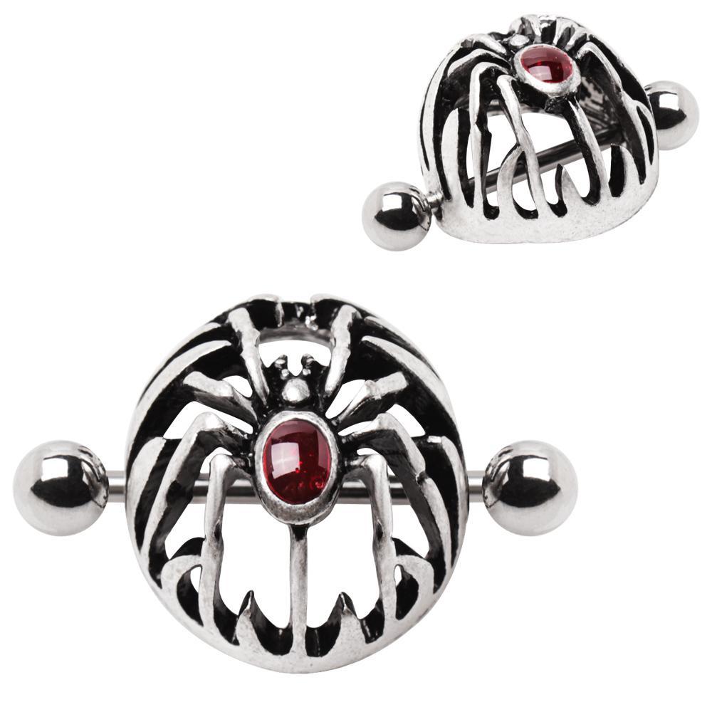 Gothic Spider Dome Shape Nipple Shield Jewelry - 1 Piece