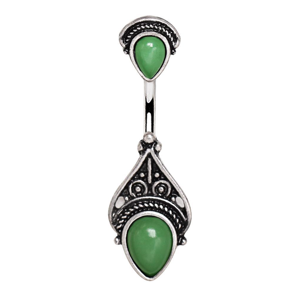 Green Victorian Belly Ring