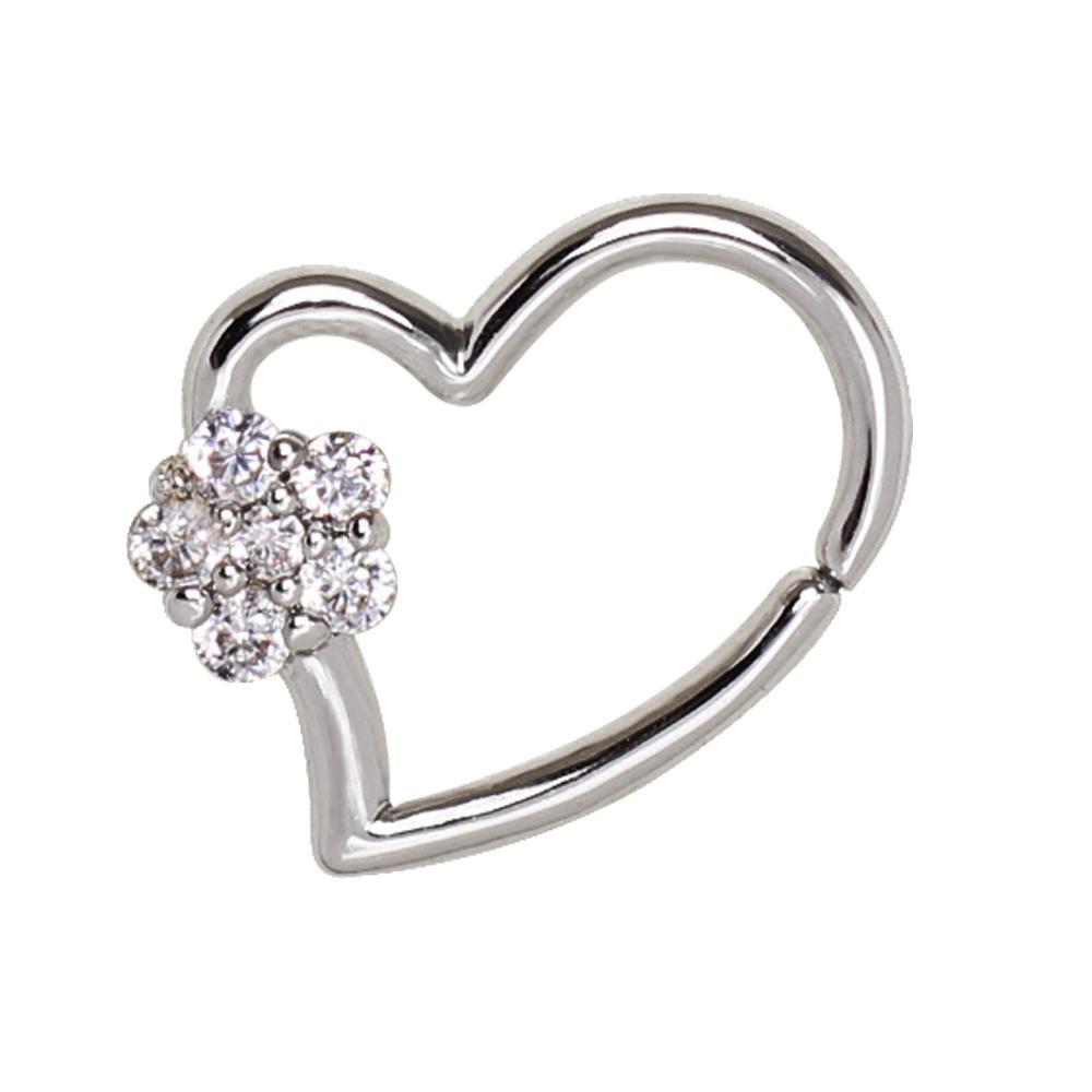 Heart Cartilage Earring Flower Bendable Ring - 1 Piece
