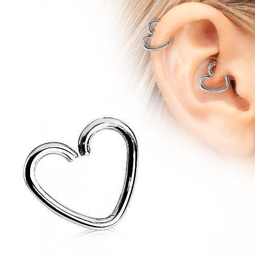 Cartilage Earring - Cartilage Hoop 316L Surgical Steel Heart Shaped Cartilage Earring - 1 Piece -Rebel Bod-RebelBod