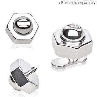 Dermals 316L Surgical Steel Hexagon Screw Dermal Top -Rebel Bod-RebelBod