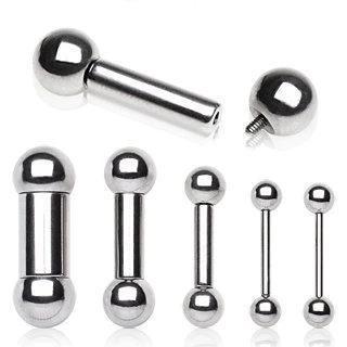 STRAIGHT BARBELL 316L Surgical Steel Internally Threaded Barbell with Balls -Rebel Bod-RebelBod