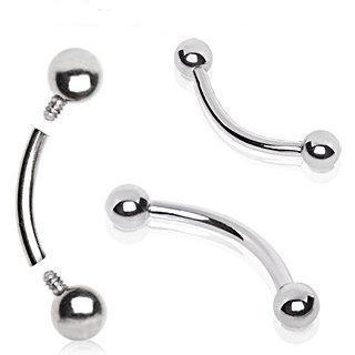 CURVED BARBELL 316L Surgical Steel Internally Threaded Curved Barbell -Rebel Bod-RebelBod