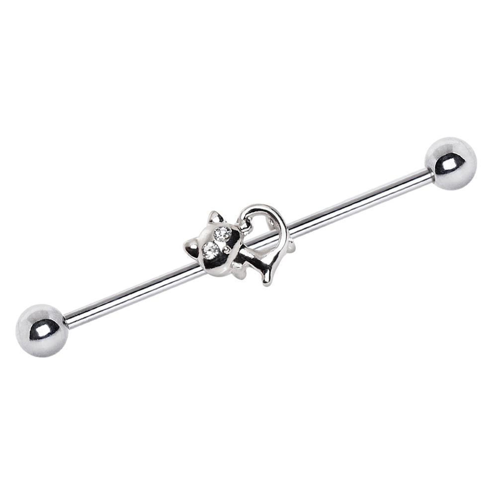 Jeweled Alley Cat Industrial Barbell - 1 Piece