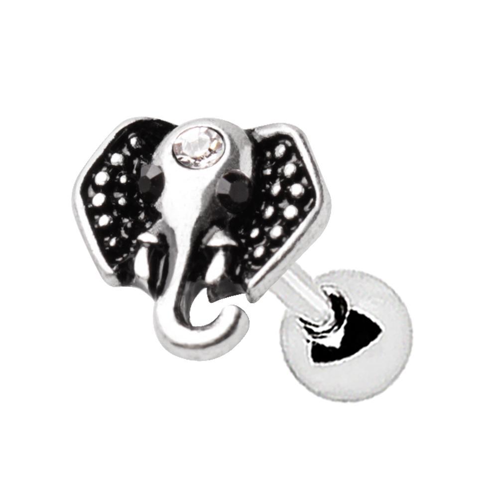 Jeweled Elephant Cartilage Barbell Earring - 1 Piece