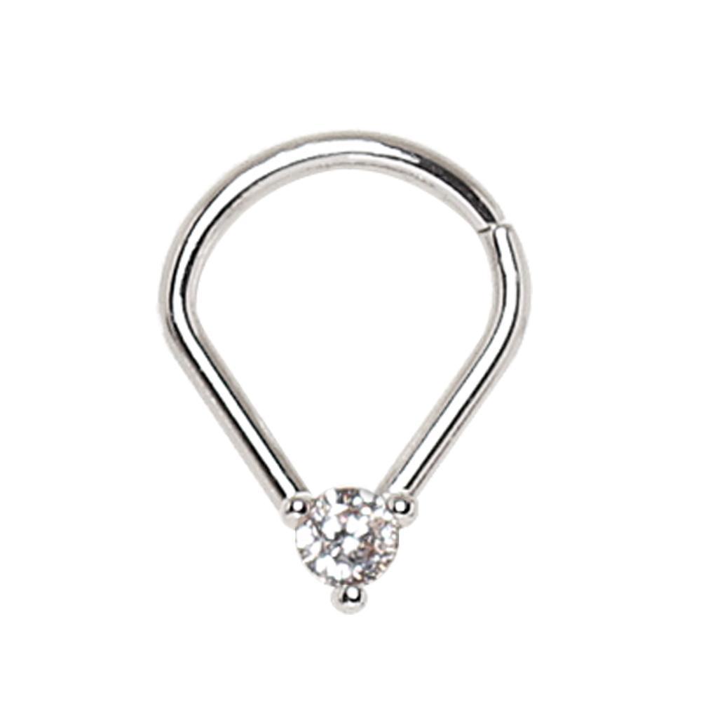 316L Surgical Steel Jeweled Teardrop Shaped Seamless Ring - 1 Piece ...