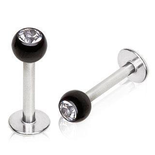 Labret Black PVD Plated Gem Ball