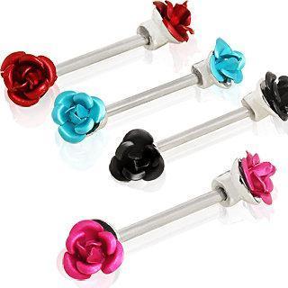 Metal Rose Nipple Barbell - 1 Piece