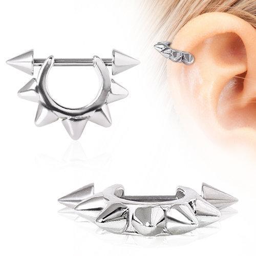 Cartilage Earring - Cartilage Cuff 316L Surgical Steel Metal Spike Ear Cuff Cartilage Cuff - 1 Piece -Rebel Bod-RebelBod