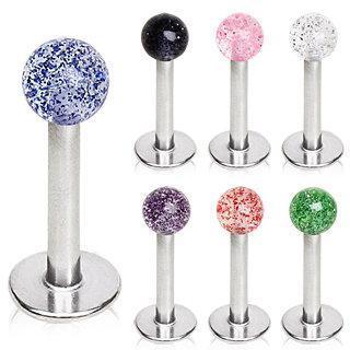 Labret Studs 316L Surgical Steel Metallic Glitter Ball Labret -Rebel Bod-RebelBod