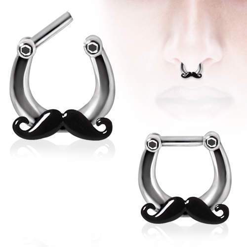 Mustache Septum Clicker / Daith Clicker