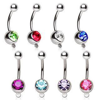 Navel Ring Gems and a Ring to Attach Dangle