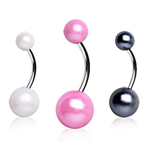 Navel Ring Pearl Acrylic Balls