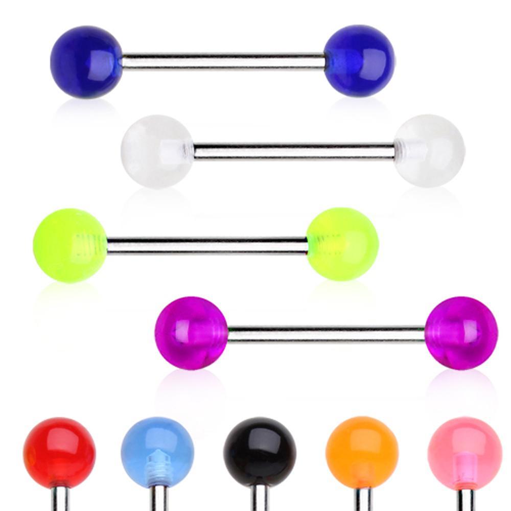 Nipple Barbell UV Acrylic Balls - 1 Piece