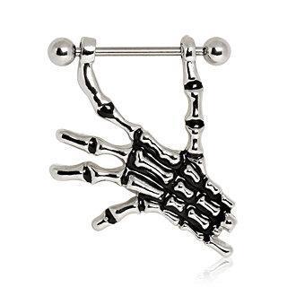 Nipple Ring Skeleton Hand - 1 Piece - Rebel Bod