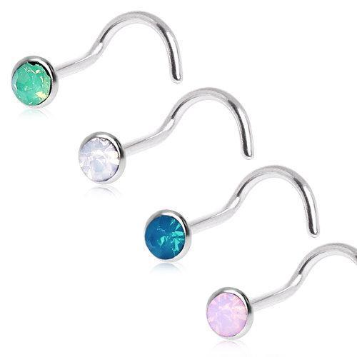 Opalite Screw Nose Ring