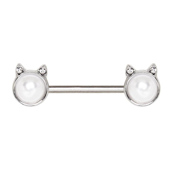 Pearl White Cat Nipple Barbell - 1 Piece - Rebel Bod Pearl White Cat Nipple Barbell - 1 Piece - Rebel Bod