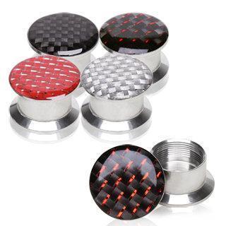 316L Surgical Steel Plug w/ Two Tone Color Checker Pattern - 1 Piece