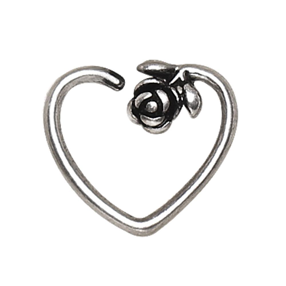 Rose Heart Cartilage Earring Bendable Ring - 1 Piece