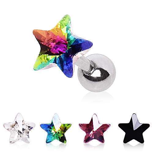 Star Prism Cartilage Barbell Earring - 1 Piece