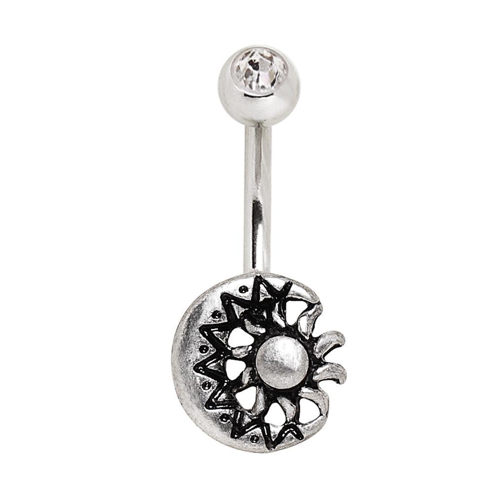 Sun and Moon Navel Ring