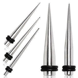 Tapers - Straight 316L Surgical Steel Taper with O-Rings - 1 Piece -Rebel Bod-RebelBod