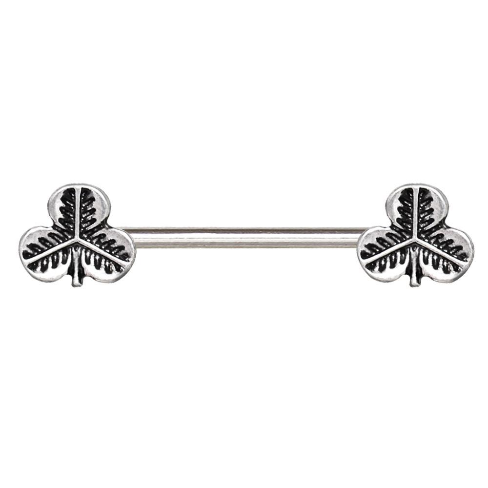 Three Leaf Nipple Barbell - 1 Piece