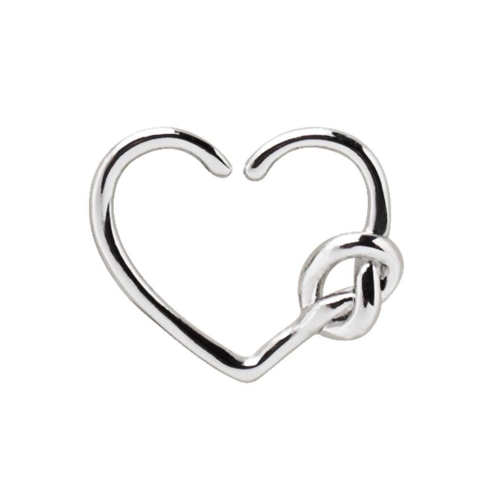 Tied Knot Heart Daith / Helix Cartilage Earring Bendable Ring - 1 Piece