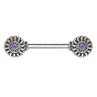 Violet Windwheel Nipple Barbell - 1 Piece