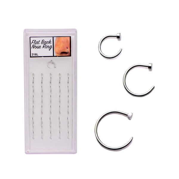 31pcs to a pack. 20g Flat Back Nose Ring Assortment 1 Pack Rebel Bod