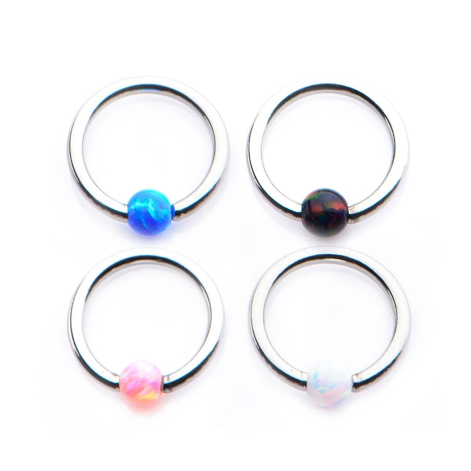 CAPTIVE BEAD RING 3mm Synthetic Opal Captive Bead Rings sbvrs611opal -Rebel Bod-RebelBod