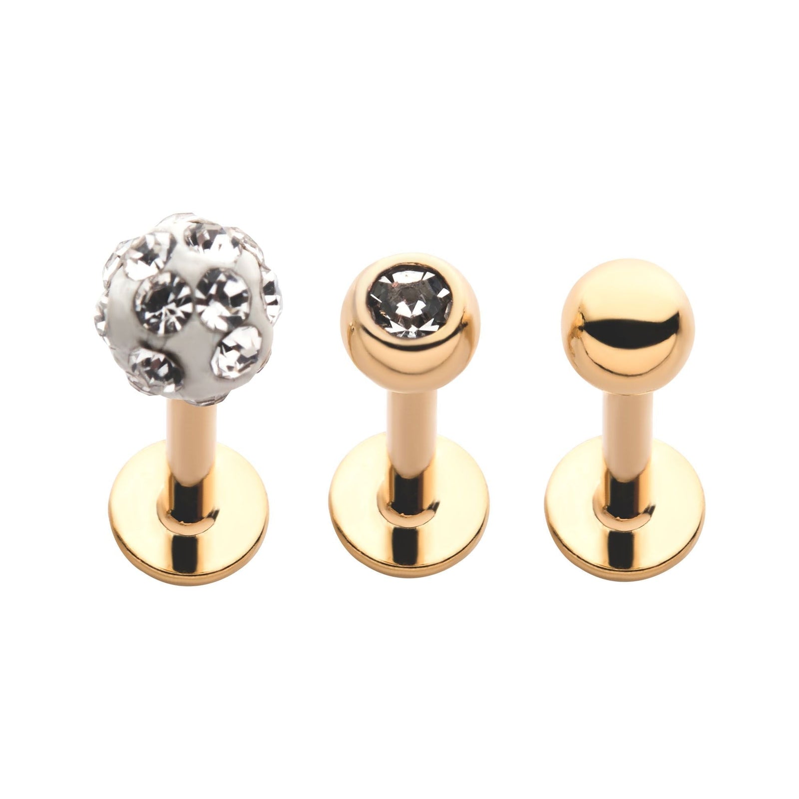 TBD 3pcs in a pack. Gold PVD Labrets Multi Pack -Rebel Bod-RebelBod