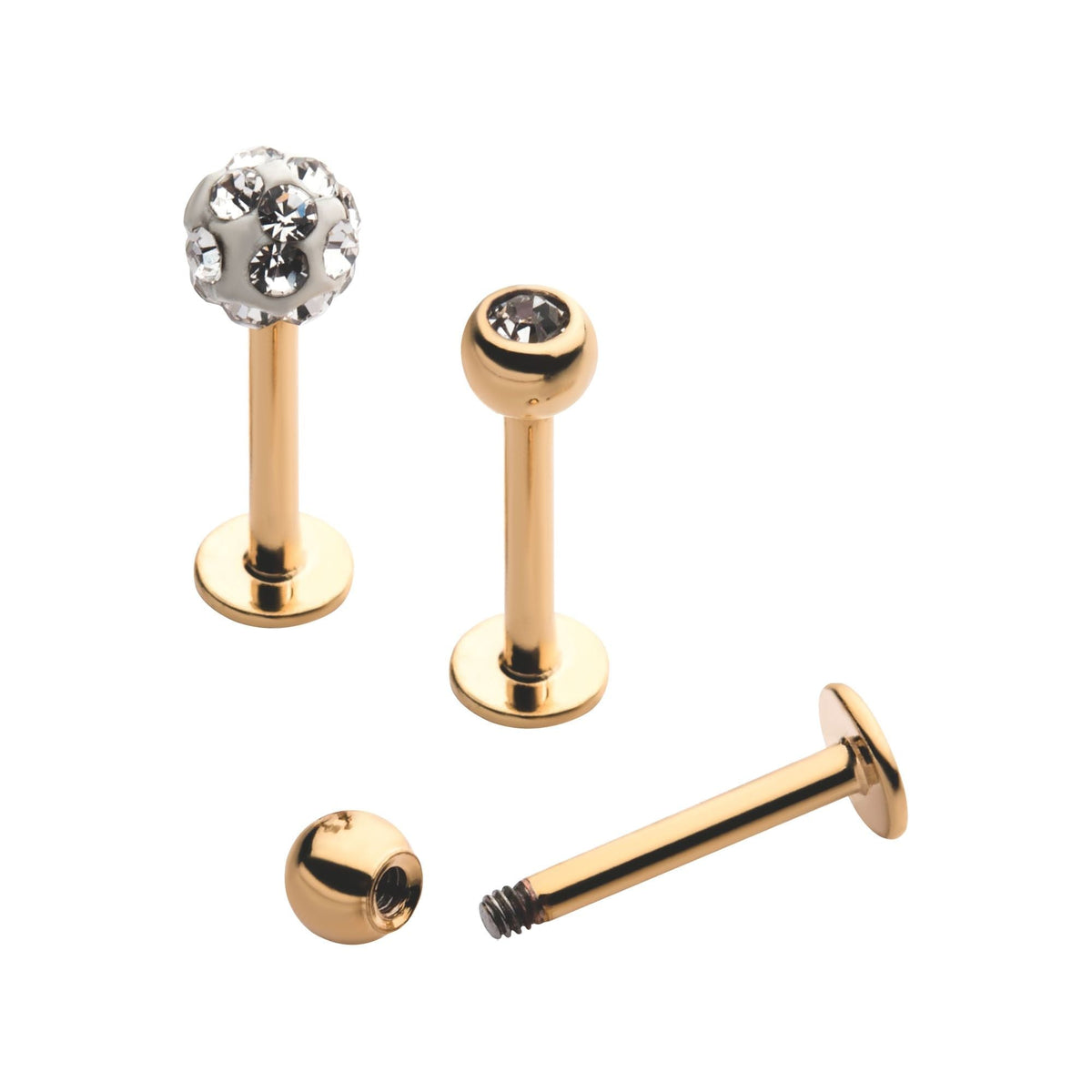 TBD 3pcs in a pack. Gold PVD Labrets Multi Pack -Rebel Bod-RebelBod