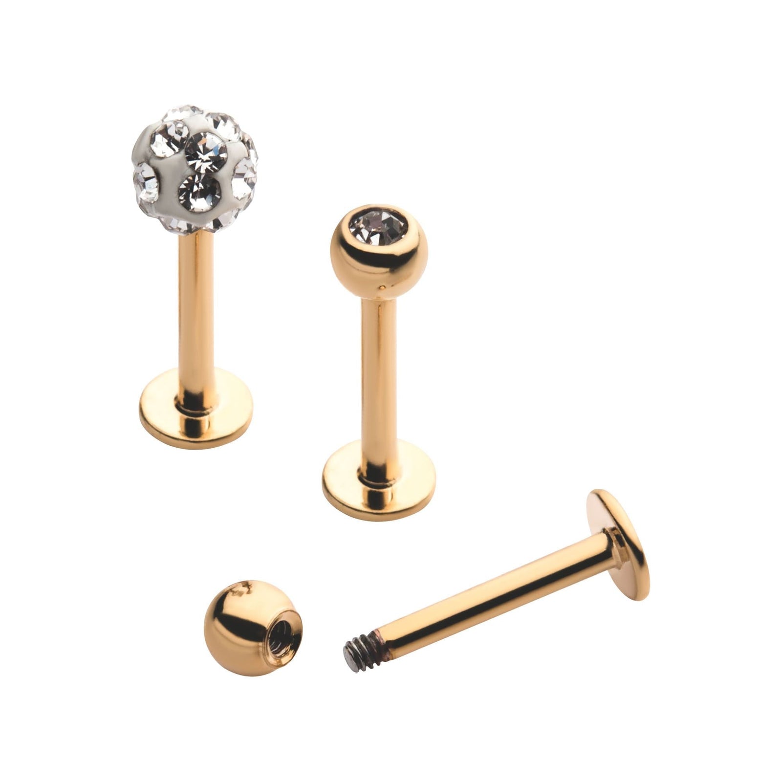 TBD 3pcs in a pack. Gold PVD Labrets Multi Pack -Rebel Bod-RebelBod