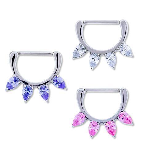 4 Gem Petal Nipple Clicker - 1 Piece
