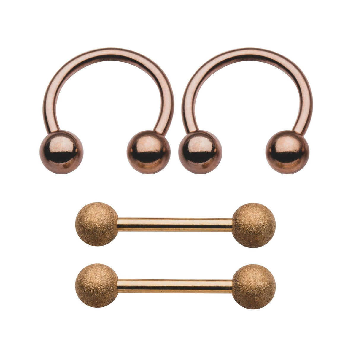 TBD 4pcs in a pack. Steel Rose Gold Plated Barbell Horseshoes Multi Pack -Rebel Bod-RebelBod