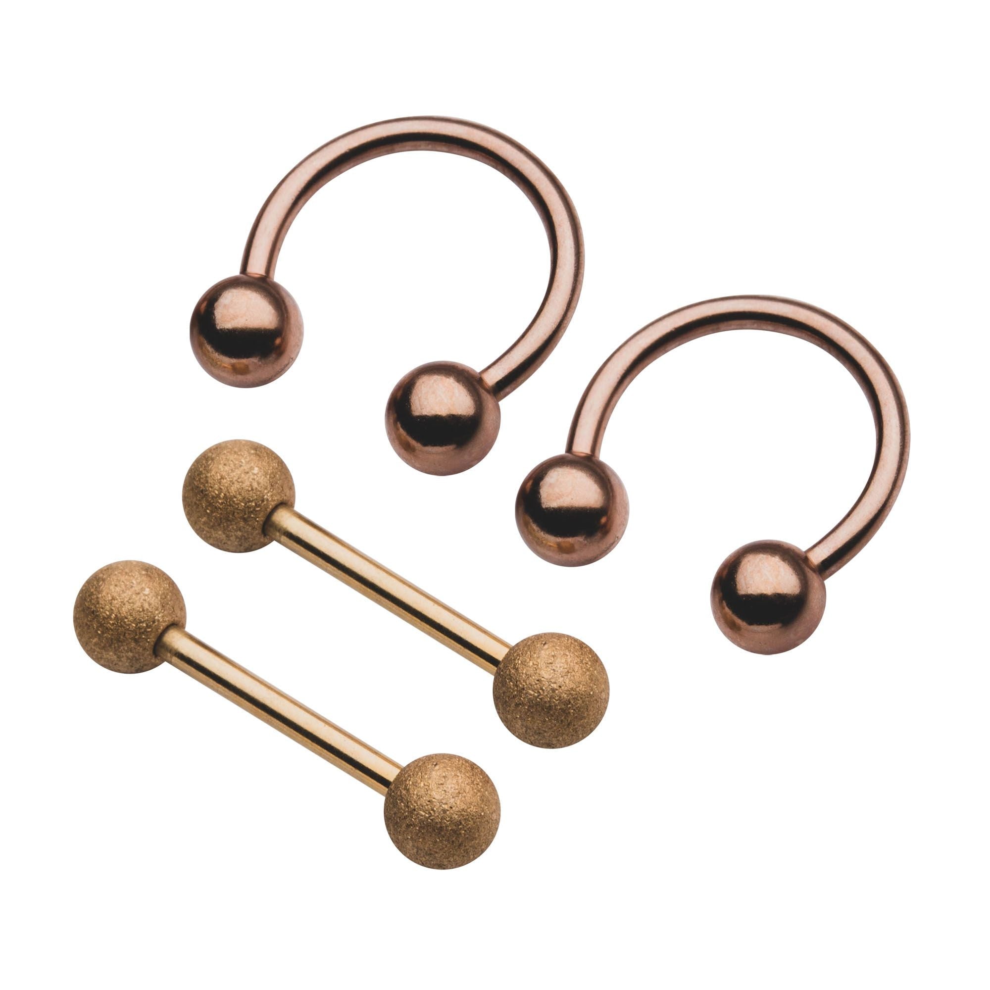 TBD 4pcs in a pack. Steel Rose Gold Plated Barbell Horseshoes Multi Pack -Rebel Bod-RebelBod