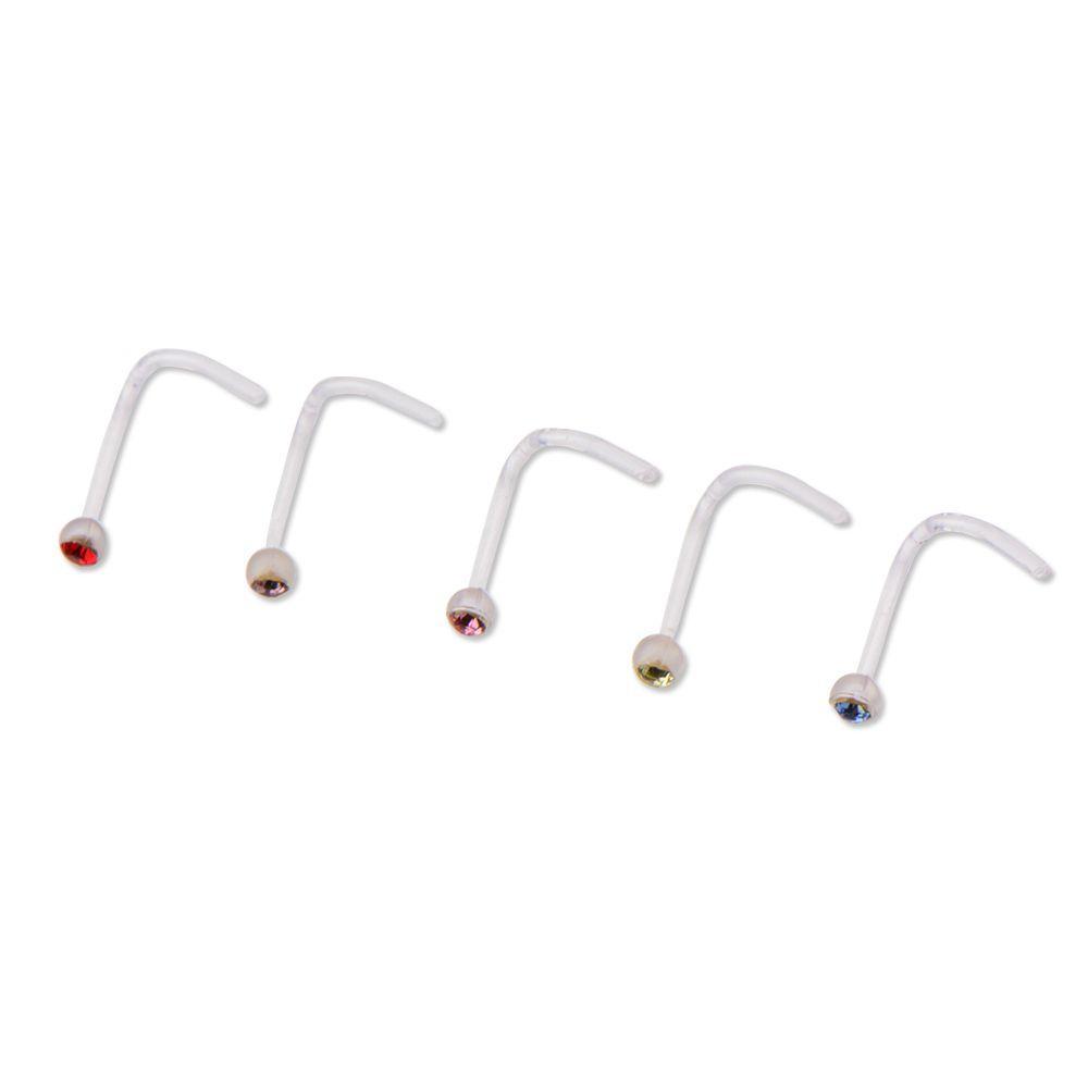 6 Pcs Nose Screw Retainer Gem top Nose Retainer