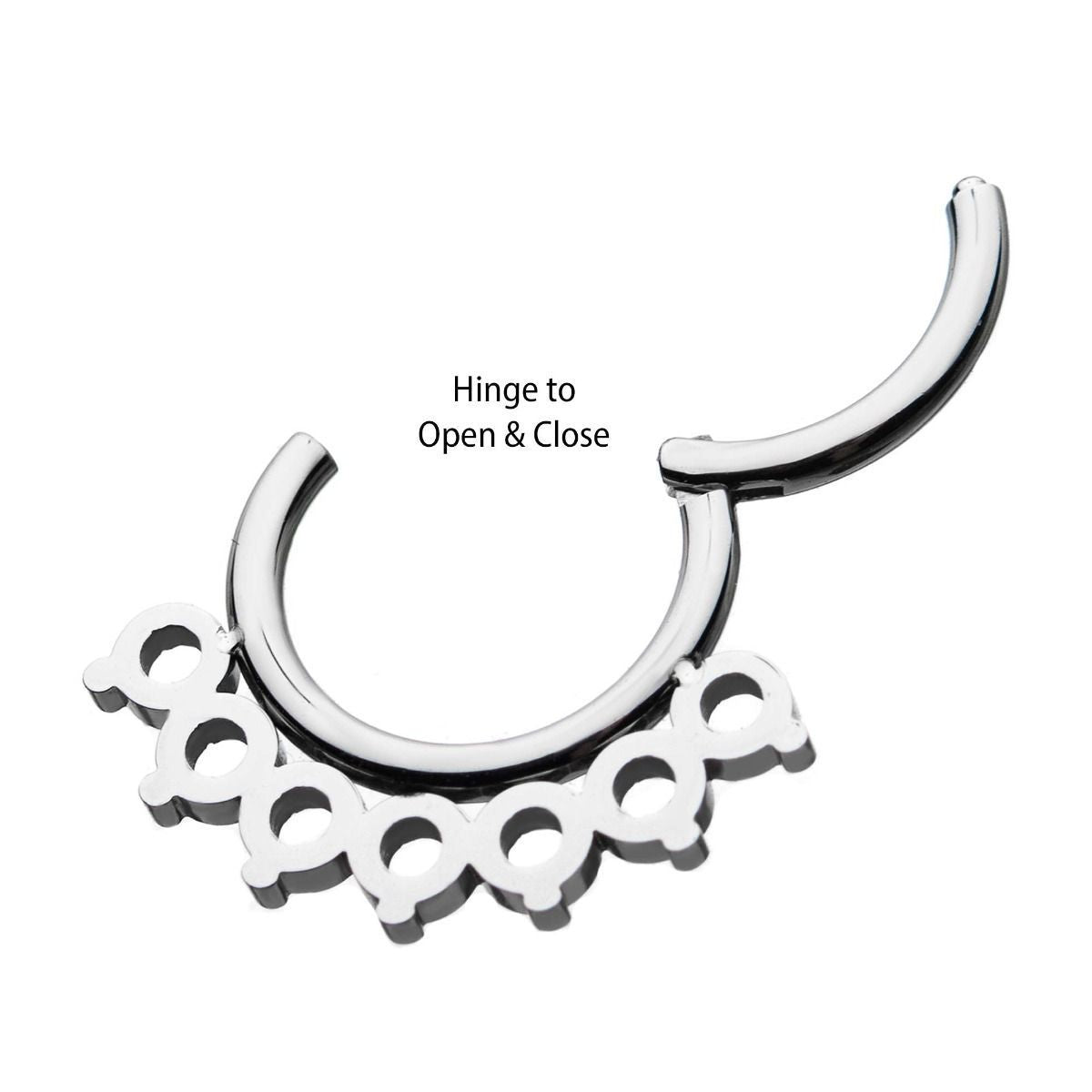 7 Circular Pointed Edged Clicker Hinged Segment Hoop